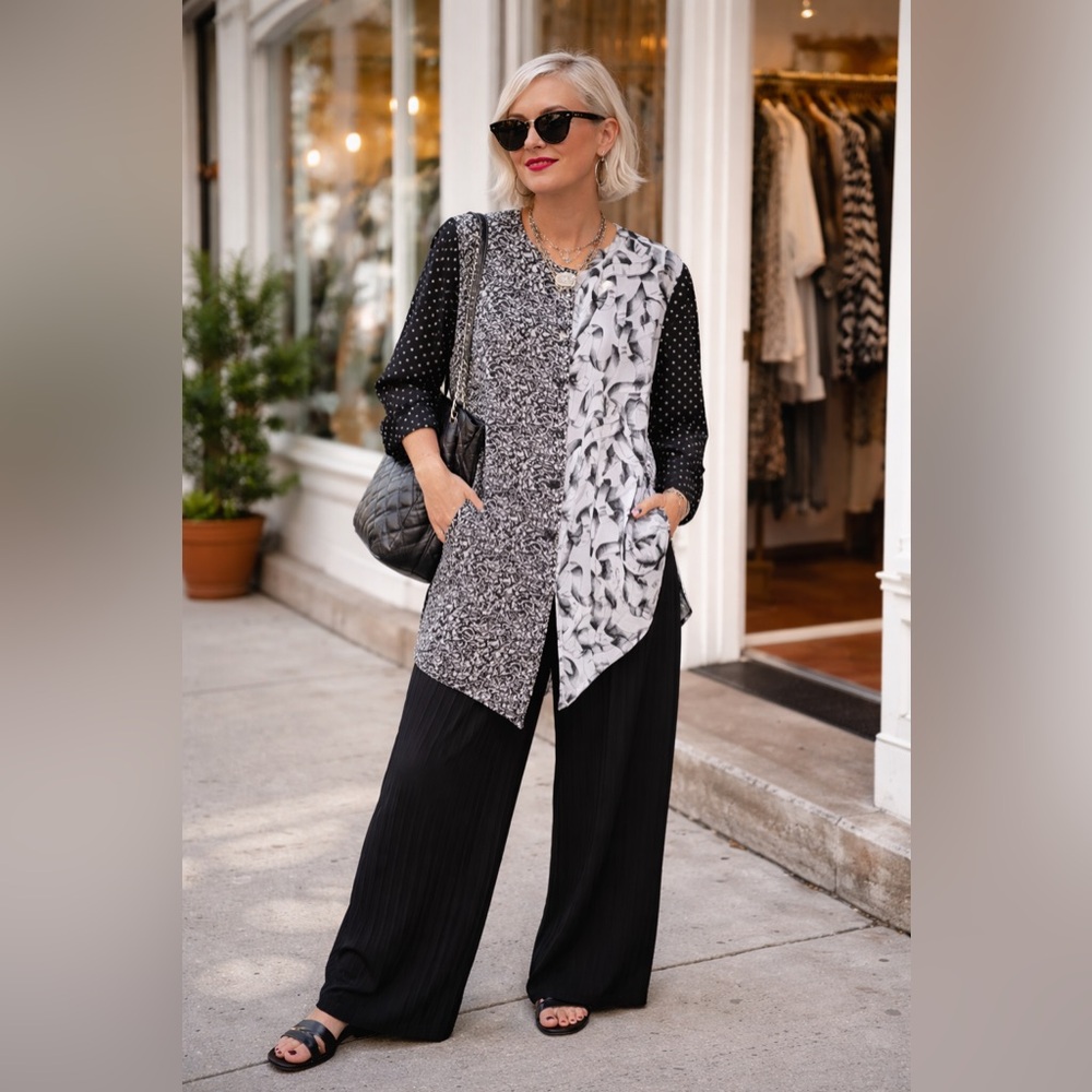 MAGGIE SHEPARD | Silk Mixed-Print Made in Australia Tunic